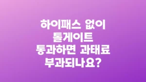 하이패스_없이_톨게이트_통과하면_과태료_부과되나요