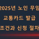 2025년 노인 무임 교통카드 발급 조건과 신청 절차
